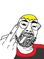 glasses middle_finger nate stubble variant:daedaluson yellow_hair // 472x629 // 18.4KB