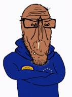 ai_generated animated beard brown_skin crossed_arms euromutt european_union flag:european_union glasses luma most_obsessed_faggot_award subvariant:euromutt sweater variant:markiplier_soyjak // 600x811 // 13.2MB