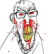 angry blood bloodshot_eyes clenched_teeth cracked_teeth dinosaur ear glasses nosebleed roar sound stomp stubble subvariant:feralrage tyrannosaurus variant:feraljak vein video yellow_teeth // 700x720, 12.9s // 414.8KB