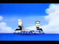 animated anime artist:sectionalism bald blue_eyes cloud dragon_ball fish glasses its_over piccolo rock sky stubble subvariant:chudjak_front subvariant:nucob text variant:chudjak variant:cobson variant:soyak vegeta video water // 1440x1080, 4.5s // 259.6KB