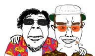 balding bucket_hat chud_troon_alliance cigarette curly_hair fear_and_loathing_in_las_vegas film friendship glasses hawaiian_shirt hunter_s_thompson long_hair movie sunglasses tinted_glasses variant:bernd variant:chudjak // 962x568 // 125.8KB