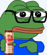 amphibian can clothes drink frog glasses kvass nas:pepe pepe_the_frog pointing // 761x891 // 150.6KB