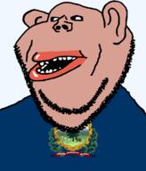 amerimutt animal black_sclera brown_skin clothes cow ear flag flag:vermont hair lips mutt open_mouth plant soyjak state stubble subvariant:impish_amerimutt text transparent_background tree united_states variant:impish_soyak_ears vermont // 685x800 // 92.9KB