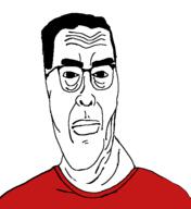glasses mouth_closed red_shirt stephen_colbert variant:Cobbert variant:chudjak // 518x565 // 19.4KB
