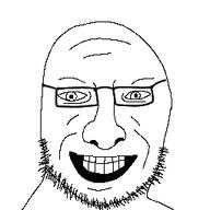 glasses grinjak open_mouth smile soyjak stubble variant:unknown // 255x255 // 9.6KB