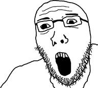 glasses open_mouth soyjak stubble variant:unknown // 804x720 // 142.0KB