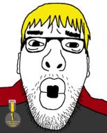 badge eyelids glasses hair nate smile soyjak soyjak_party stubble text variant:asmattr yellow_hair // 598x740 // 45.4KB