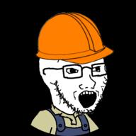 black_background developer five_nights_at_cobson's glasses hard_hat open_mouth overalls stubble variant:soyak white_skin // 512x512 // 37.1KB