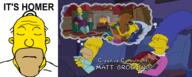 balding blue_hair book closed_eyes closed_mouth clothes cuck cuckoldry ear furry hair homer_simpson its_over kiss marge_simpson open_mouth pun sex sleeping soyjak stubble text the_simpsons variant:markiplier_soyjak wolf yellow_skin // 1989x800 // 1.2MB
