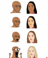 arm asian black_skin brown concerned eyes_popping female frown glasses hair hand hands_up neutral open_mouth soyjak stubble subvariant:waow tongue variant:soyak white_skin yellow_hair yellow_teeth // 501x600 // 31.7KB