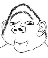 ear hair happy meta:low_resolution smile soyjak unibrow variant:ishish_soyak_ears // 300x363 // 14.7KB