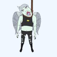 accessory ack belly belly_button boot bracelet brimstone clothes crop_top dinosaur dragon dyke faggot fang_(snoot_game) finger fingernail furfag furry hair hanging looking_up lucy_(snoot_game) makeup meta:leaky necklace no_glasses no_stubble pterodactyl ripped_clothes rope sharp_teeth shoe suicide variant:bernd wing // 2048x2048 // 101.5KB