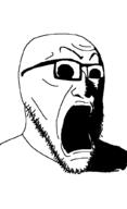 creepy glasses open_mouth scared screaming soyjak stubble template variant:darkiplier // 626x1024 // 14.4KB