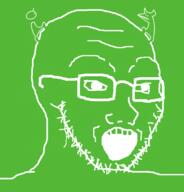 gigi_d'agostino glasses green green_background open_mouth soyjak stubble the_riddle variant:soyak white_outline // 2621x2739 // 613.2KB