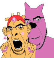 bbc blush ear facial_mark forehead_mark glasses hand hoops_and_yoyo lammy nose_piercing nose_ring open_mouth painted_nails queen_of_spades soyjak stubble subvariant:slutson subvariant:spadeson tattoo um_jammer_lammy variant:cobson // 1088x1158 // 180.1KB