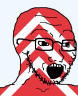 british flag flag:glamorgan glamorgan glasses hair looking_to_the_right open_mouth soyjak stubble teeth united_kingdom variant:soyak wales // 644x800 // 61.9KB