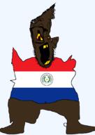 black_skin ear flag flag:paraguay glasses open_mouth paraguay soyjak spanish_text star_(symbol) teeth text trend:slopjak variant:sloppy yellow_sclera yellow_teeth // 762x1079 // 49.4KB
