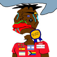 award black_skin brown_skin discord discord_logo_facial_mark esl meta:namefags namefags red_lips red_shirt spanish spanish_chud_(namefag) subvariant:brazilmutt variant:meximutt yellow_eyes // 816x818 // 337.1KB