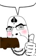 bbc blowjob blush glasses hand nsfw penis queen_of_spades soyjak speech_bubble_empty stubble subvariant:spadeson tattoo text thumbs_up variant:cobson // 772x1184 // 144.3KB