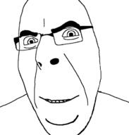glasses shaved smile soyjak template variant:cobson // 674x706 // 62.0KB