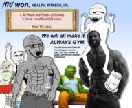 advertisement baby board body_hair bottle boxing buff caca exercise fit fitness frog gigachad glasses glove health pacifier pepe pillow riding sharty soyjak_party soyjak_trio stubble subvariant:chudjak_front tank_top tattoo variant:chudjak variant:excited_soyjak variant:gapejak variant:markiplier_soyjak variant:soyak variant:tony_soprano_soyjak // 2500x2041 // 2.8MB