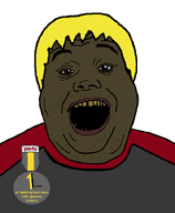 1_year_on_bald_men_with_glasses_website award badge blond brown_skin eyebrows hair lips looking_at_you nate_higger's_distant_cousin_(cape_rrackers) nose open_mouth red_lips shitskin subvariant:hunky_twink_sex_machine teeth template variant:alicia white_background wig yellow_hair yellow_teeth // 592x720 // 35.4KB