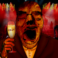 2026 artist:nvke body_horror champagne creepy glasses horror irl_background new_year noise open_mouth rotten_teeth rotting soyjak stubble subvariant:cobson_front2 tuxedo variant:cobson // 2000x2000 // 7.2MB