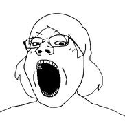 clothes eyelashes femjak glasses hair open_mouth series:foidjaks soyjak subvariant:gapejak_female template transparent_background variant:gapejak // 940x992 // 19.5KB