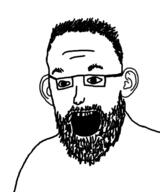 beard ear glasses hair open_mouth soyjak variant:unknown // 500x600 // 84.6KB