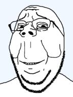 bald closed_mouth eye_bags glasses looking_at_you monochrome old restoration series:soyjak_restoration_project soyjak stubble subvariant:wholesome_soyjak transparent_background variant:gapejak wrinkles // 600x800 // 9.4KB