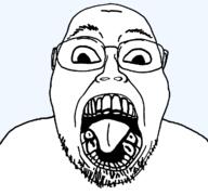 distorted fixed glasses open_mouth soyjak stubble subvariant:boat_rammer template transparent_background variant:bernd // 1200x1125 // 36.6KB