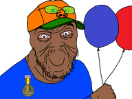 3_years_on_bald_man_glasses_award autism badge balloon bloodshot_eyes brown_skin cap clothes froot froot_(user) glasses hat holding_object meta:namefags meta:self_insert shirts shitskin smile swanick_(user) tired variant:feraljak variant:gapejak // 1279x959 // 48.0KB