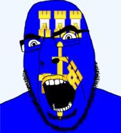 angry castle country flag flag:ternopil_oblast glasses hair key looking_to_the_left oblast open_mouth plant soyjak stubble sword teeth ternopil_oblast ukraine // 721x789 // 82.5KB