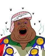arab award big_nose breasts brown_skin bug detailed double_chin eyebrows eyes fat flag flies fly gape gross head keffiyeh monkey mustache nose obese rotten_teeth shirts shitskin sweat_stain sweating sweaty tranny united_arab_emirates variant:alicia yellow_teeth // 828x1024 // 58.2KB