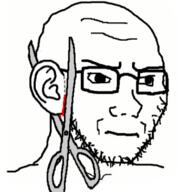 blood concerned ear ear_removal frown glasses scissors soyjak stubble variant:soyak // 397x397 // 77.0KB