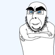 arm arms_folded beard big_eyebrows blue_eyes cobsontalks eyebrows glasses looking_at_you meta:namefags muscular_male rantsona smile smug stubble subvariant:cobsontalks subvariant:modern_cobson torso variant:cobson // 760x762 // 17.0KB
