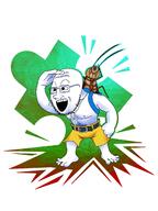 2soyjaks art artist:unknown backpack banjo_kazooie bug clothes cockroach fanart full_body glasses king_for_a_day king_for_another_day open_mouth puzzle rainingketchup redraw siivagunner soyjak stubble tourneyfag variant:feraljak variant:soyak video_game // 1668x2224 // 301.2KB