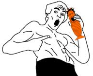 2soyjaks animal arm buff clothes ear fish glasses hand holding_object open_mouth orange_eyes orange_skin pointing soyjak stubble tail variant:markiplier_soyjak variant:unknown // 600x489 // 1.1MB