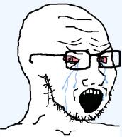 angry bald bloodshot_eyes crying glasses looking_to_the_right meta:fixed_version meta:not_a_duplicate open_mouth soyjak stubble subvariant:crying_soyak_ears2 subvariant:soyak_34 tear template transparent_background variant:soyak // 607x678 // 14.5KB
