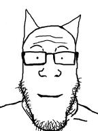 cat_ear glasses series:unfunnycreature smile soyjak stubble subvariant:neutralplier unfunny_creature variant:markiplier_soyjak // 600x800 // 11.5KB