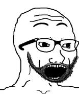 aliased arm arms_up beard excited glasses happy looking_to_the_right open_mouth series:remastered_soyjaks soyboy soyjak stubble teeth template variant:excited_soyjak variant:soyak // 644x800 // 9.7KB