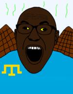 antenna astrofene_(namefag) brown_skin cockroach country crimea crimean crimean_tatar crimeanigger cross_eyed ear flag flag:crimean_tatar glasses namefag_drama open_mouth soyjak stinky stubble transparent_background variant:cirrus wing // 800x1024 // 146.7KB