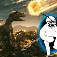 angry animated arm bloodshot_eyes crying dance dinosaur engineer full_body glasses hand irl_background large_eyebrows leg meteor open_mouth portal selfish_little_fuck soyjak stubble variant:cryboy_soyjak // 718x523 // 703.0KB