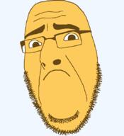 closed_mouth emoticon frown glasses sad series:soymoji stubble variant:cobson yellow yellow_skin // 775x849 // 38.3KB