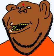 amerimutt bindi brown_skin clothes ear indian open_mouth soyjak stubble subvariant:impish_amerimutt variant:impish_soyak_ears yellow_teeth // 598x628 // 17.1KB