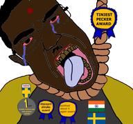 brown_skin flag:india flag:sweden glasses hanging jeet no_stubble obsessed_shitskin_award pajeet rope seethed_about_it_again_award shitskin subvariant:chudjak_front swinny swinnycuck swinnyjeet tiniest_pecker_award variant:chudjak // 768x719 // 410.4KB