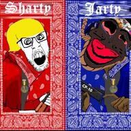 ak-47 award bloods_(gang) crips_(gang) jake jakparty_soy jartycuck mac-10 nate soyjak_party subvariant:jartycuck variant:chudjak variant:feraljak // 1056x1054 // 1.5MB