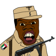afrika_korps black_skin feldmutze free_arabian_army military military_uniform mp40 nigger subvariant:feralnigger variant:feraljak // 2048x2048 // 831.9KB