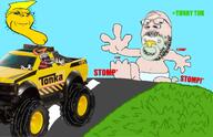baby blue_sky caca diaper eyes_popping font giant grass greentext jaw_dropped lad_(virgin_vs_chad) open_mouth red_text road running scared shlad_(virgin_vs_chad) sky stomp subvariant:babyjak subvariant:wholesome_soyjak sun tonka tonka_truck truck variant:gapejak virgin_vs_chad // 2081x1347 // 1.5MB
