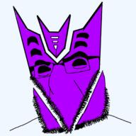 cartoon decepticon glasses insignia movie no_mouth purple_skin robot sci-fi soyjak stubble transformers variant:cobson // 2048x2048 // 1.1MB